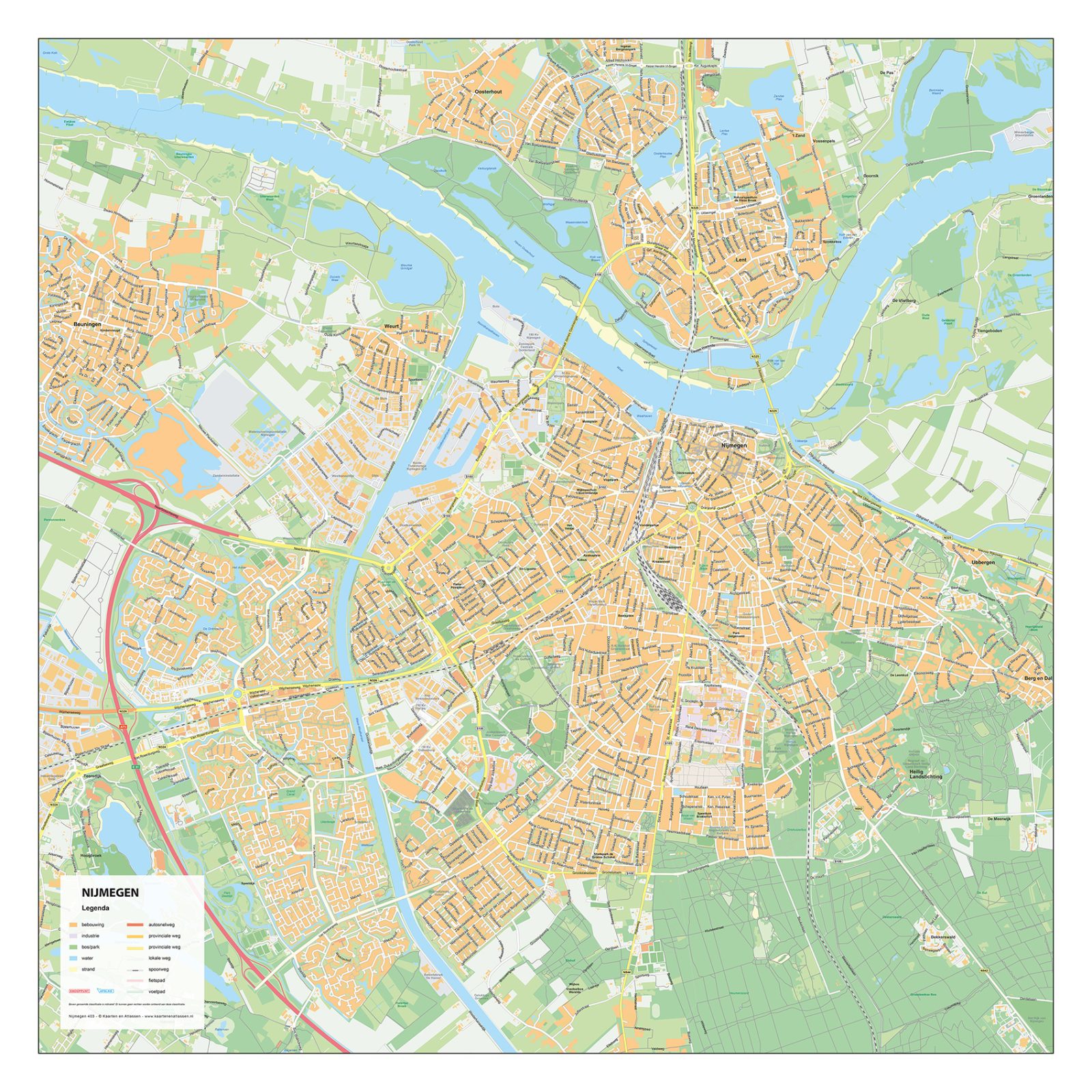 Stadsplattegrond Nijmegen Gedetailleerde Kaart