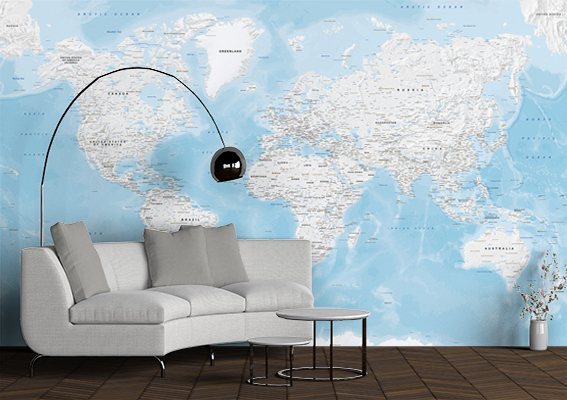 Murals met kaarten: decoratief en informatief