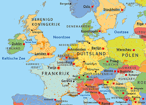 Wereldkaart met vlaggen