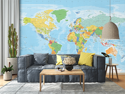 Murals met kaarten: decoratief en informatief