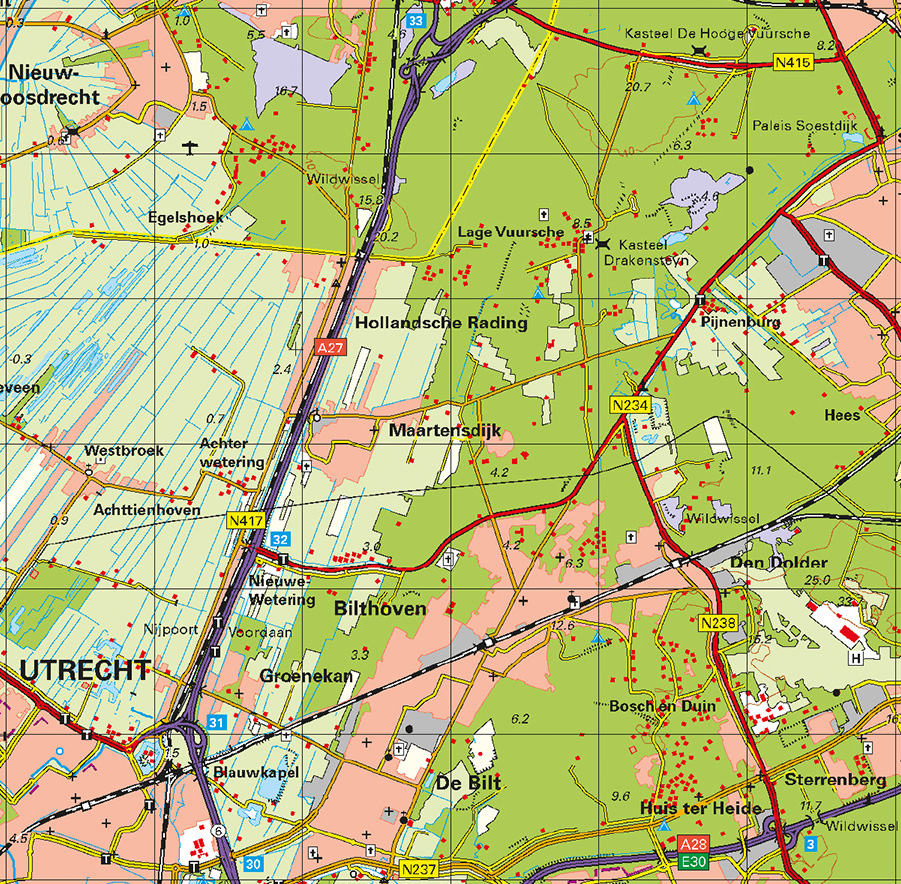 Zeer grote kaart van Nederland
