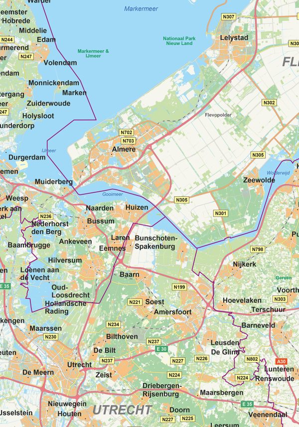Wegenkaart duidelijk en eenvoudig