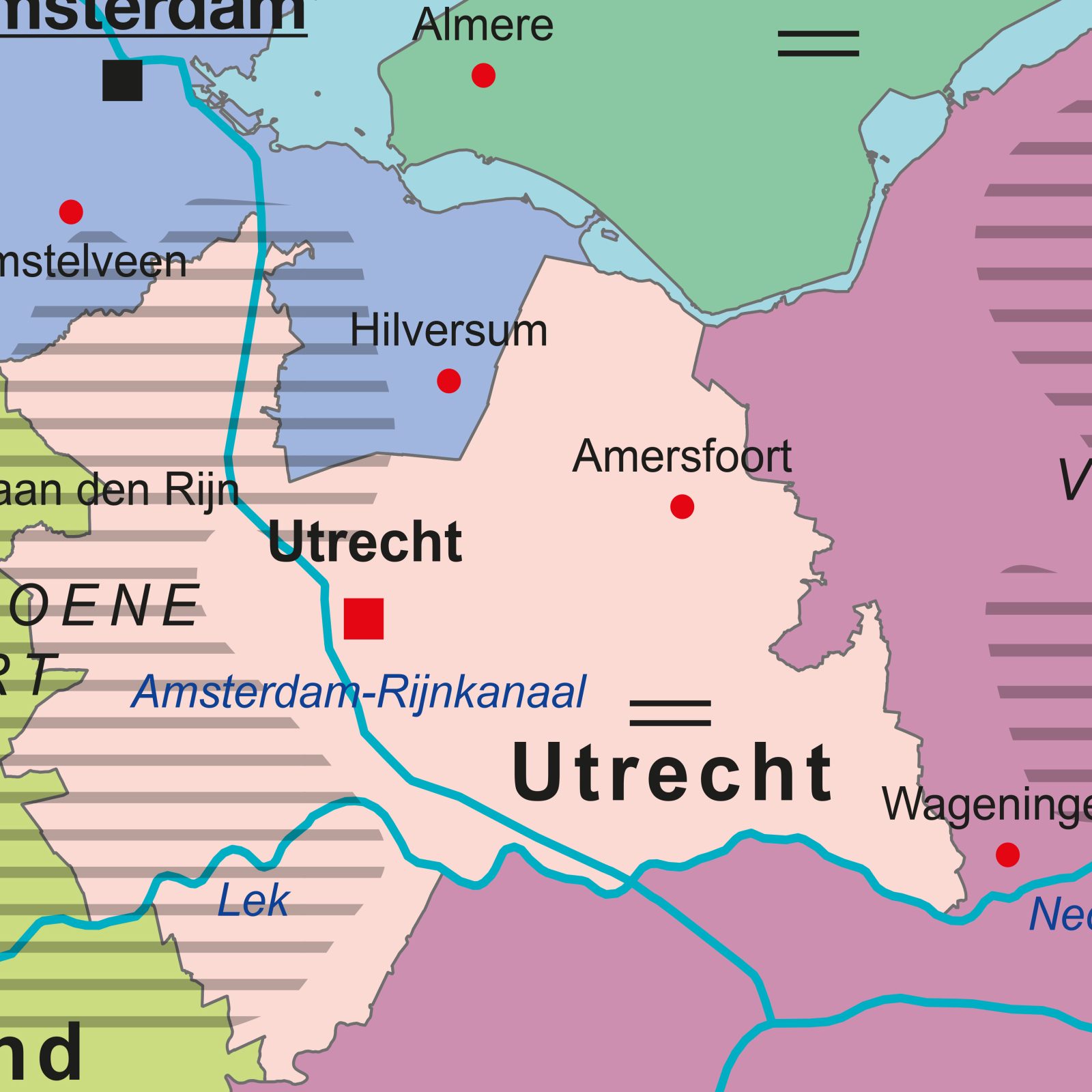 TOPO100 Dubbelzijdige Schoolkaart Nederland 1843 - Afbeelding 2