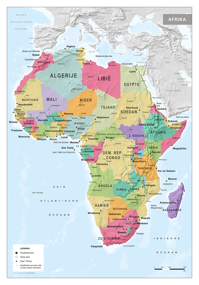 Afrika staatkundige kaart