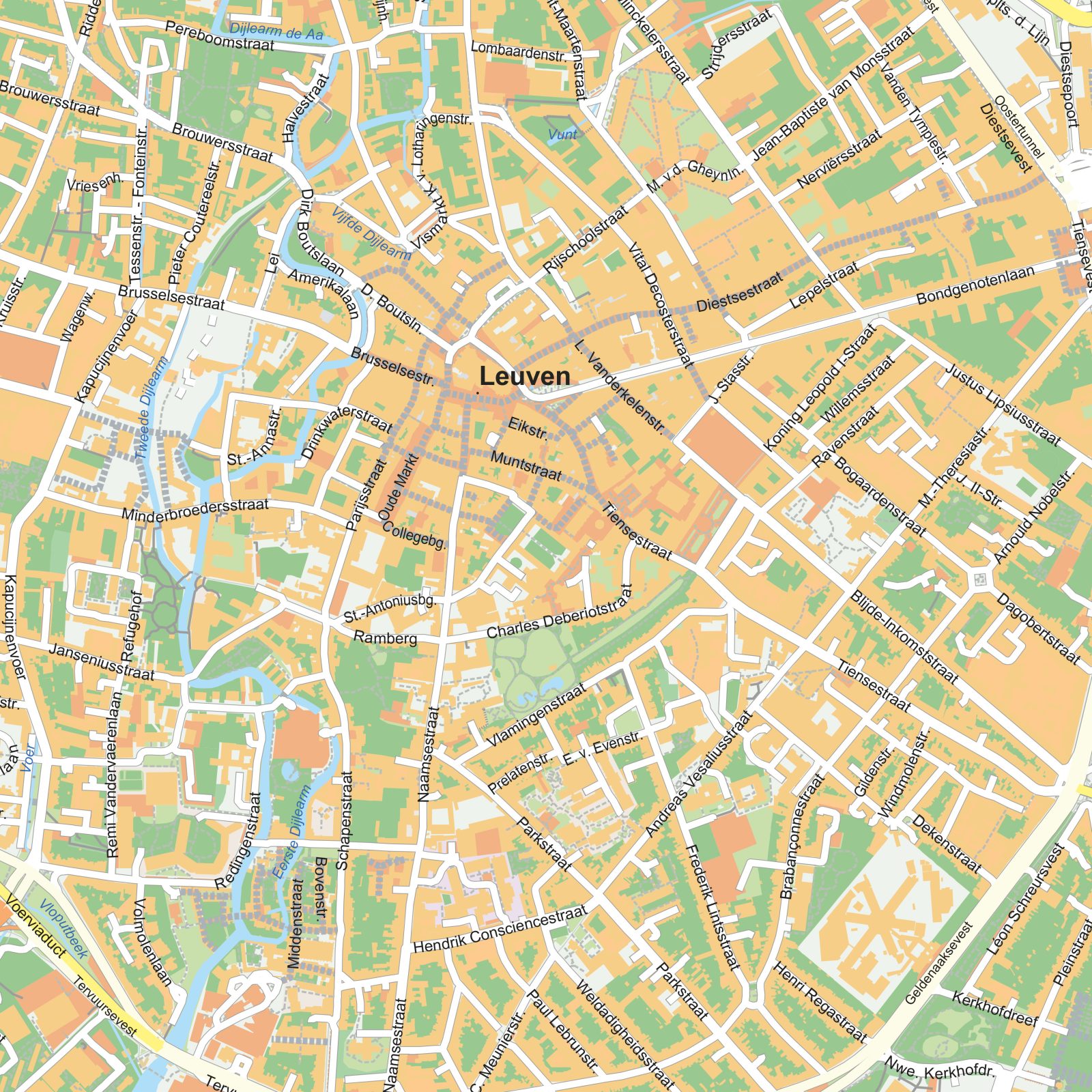 Kaart Leuven detail