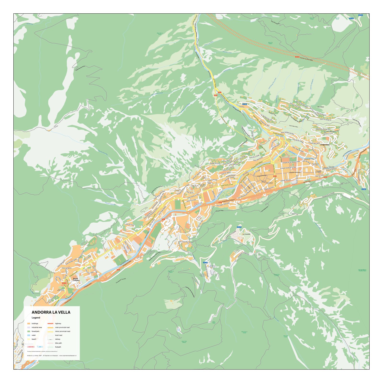 Kaart Andorra La Vella