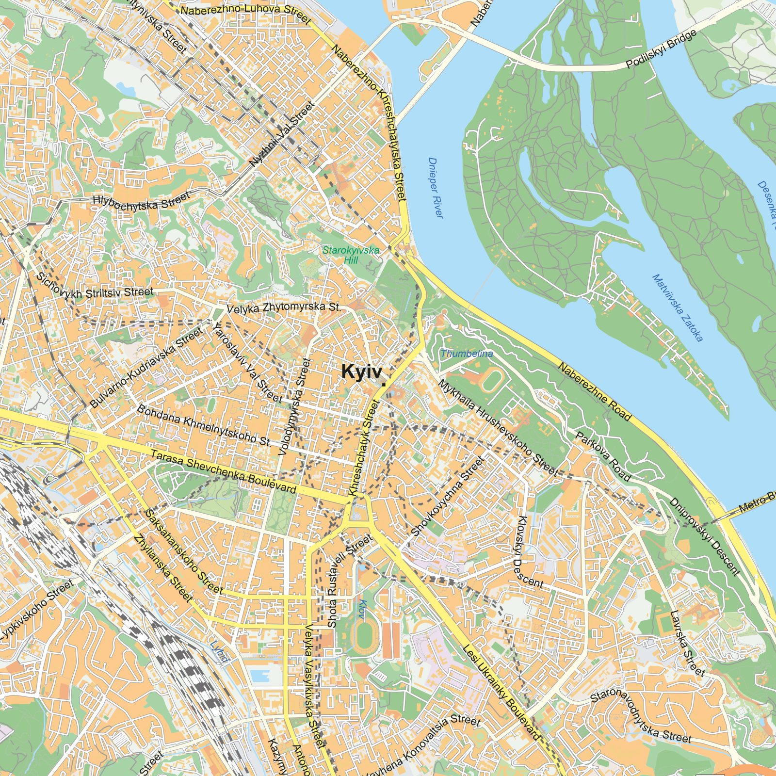 Kaart Kiev detail