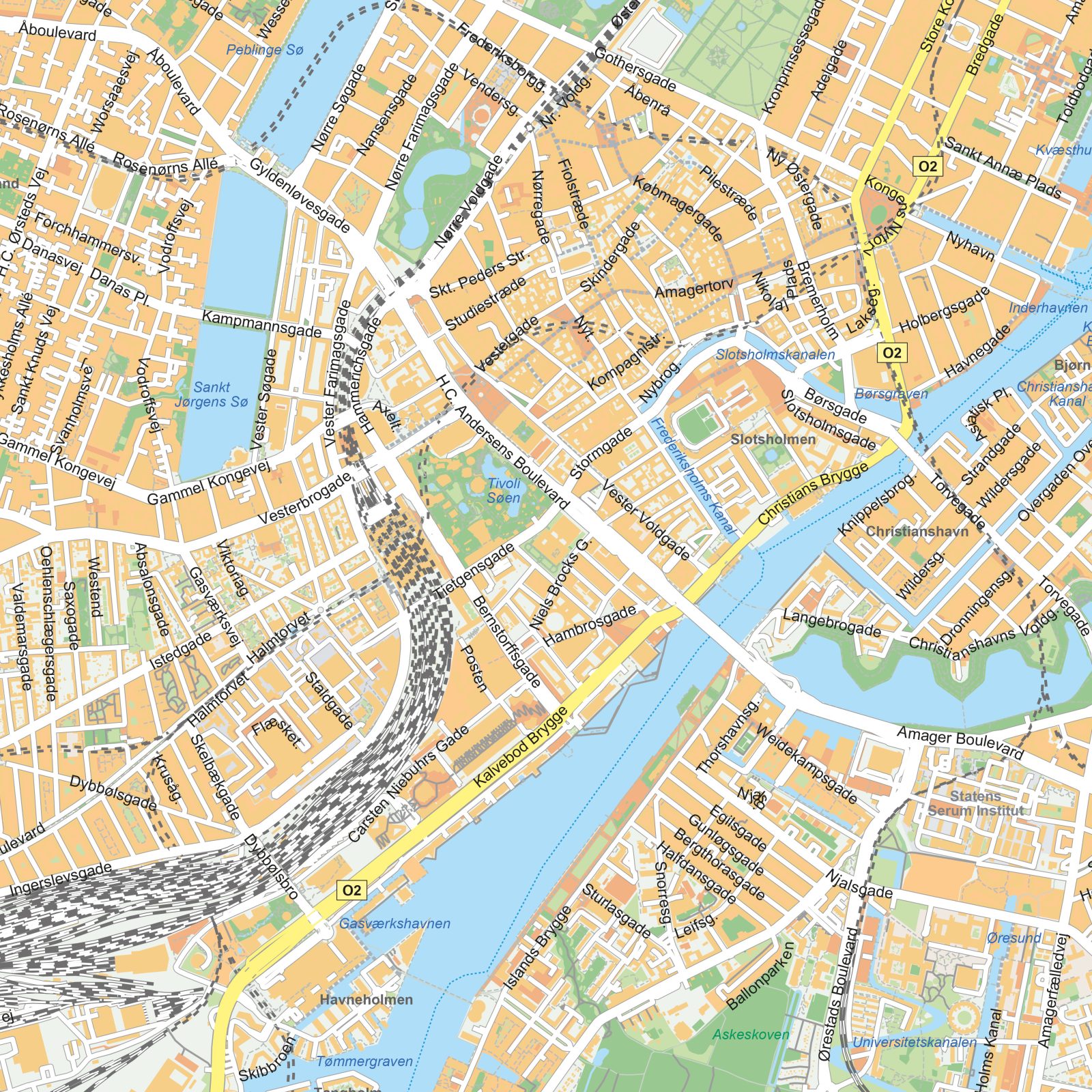 Kaart Kopenhagen detail