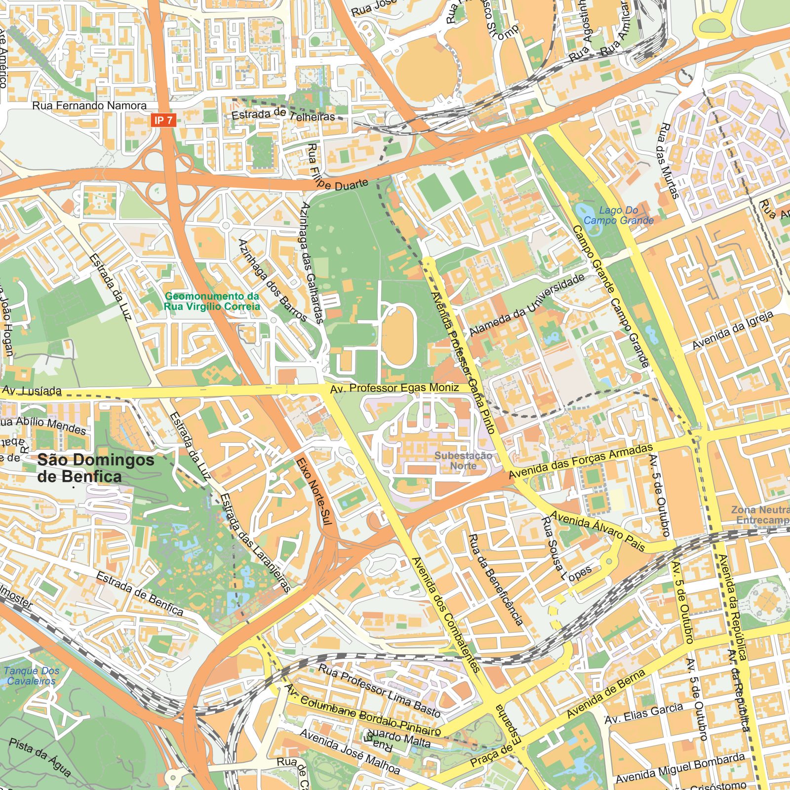 Kaart Lissabon detail