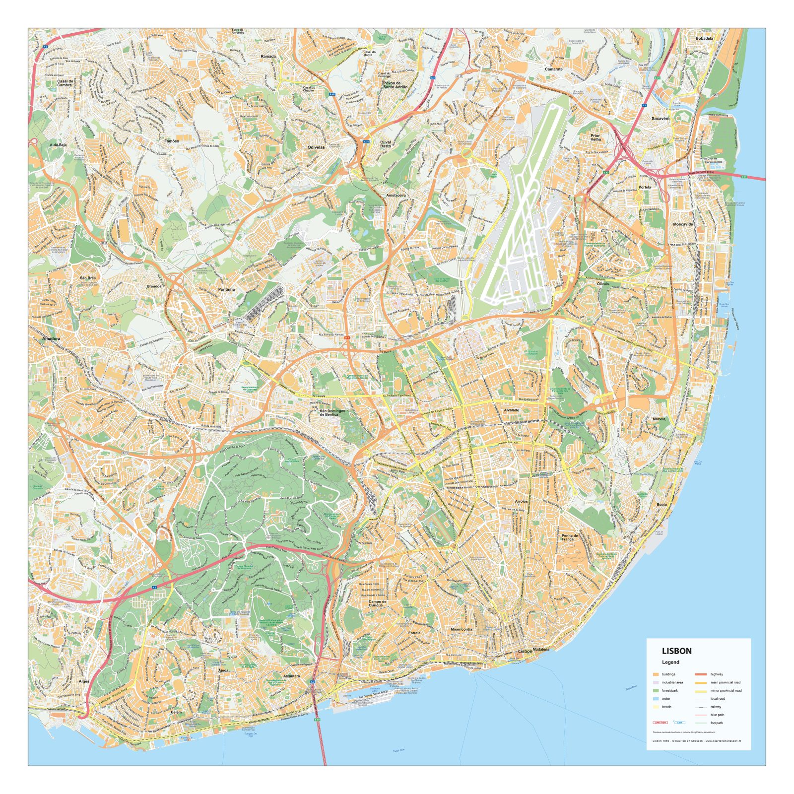 Kaart Lissabon