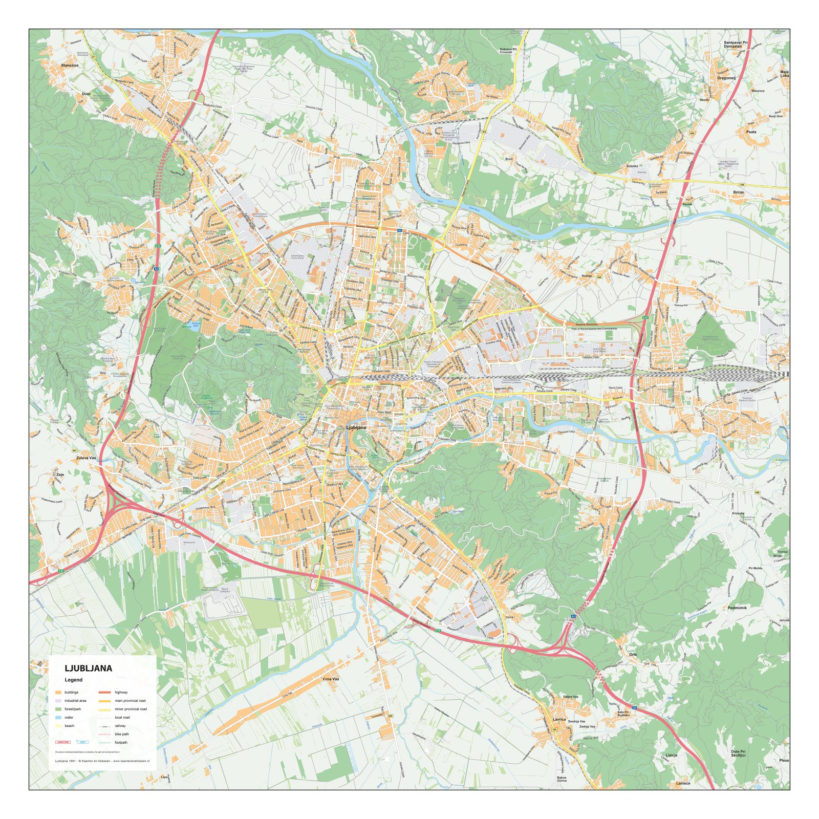 Kaart Ljubljana
