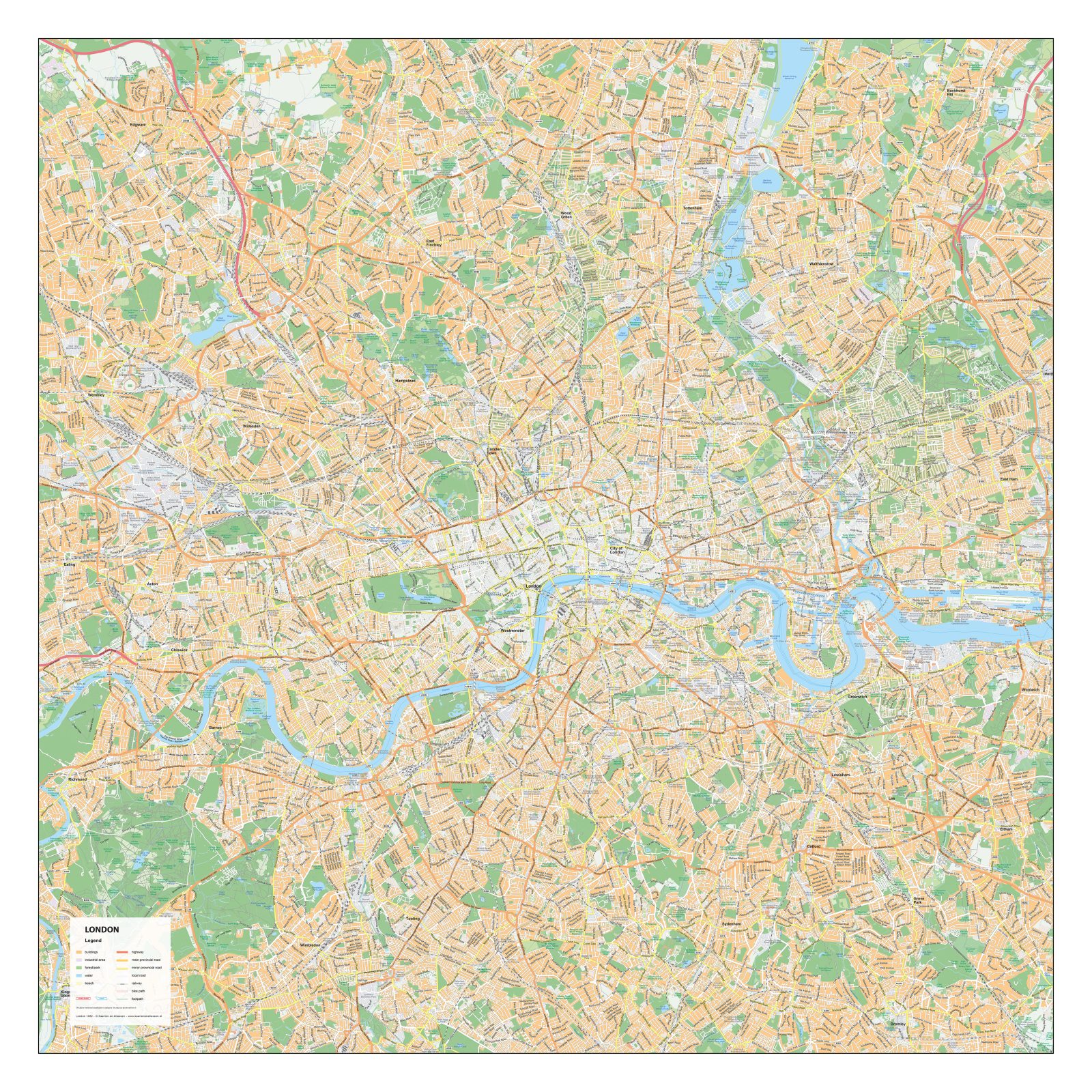 Kaart Groot London