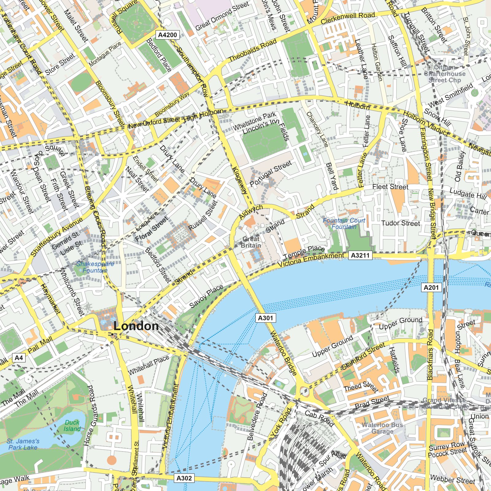 Kaart London detail