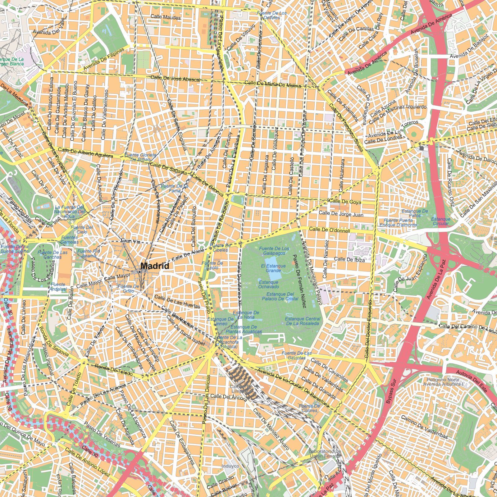 Kaart Groot Madrid detail