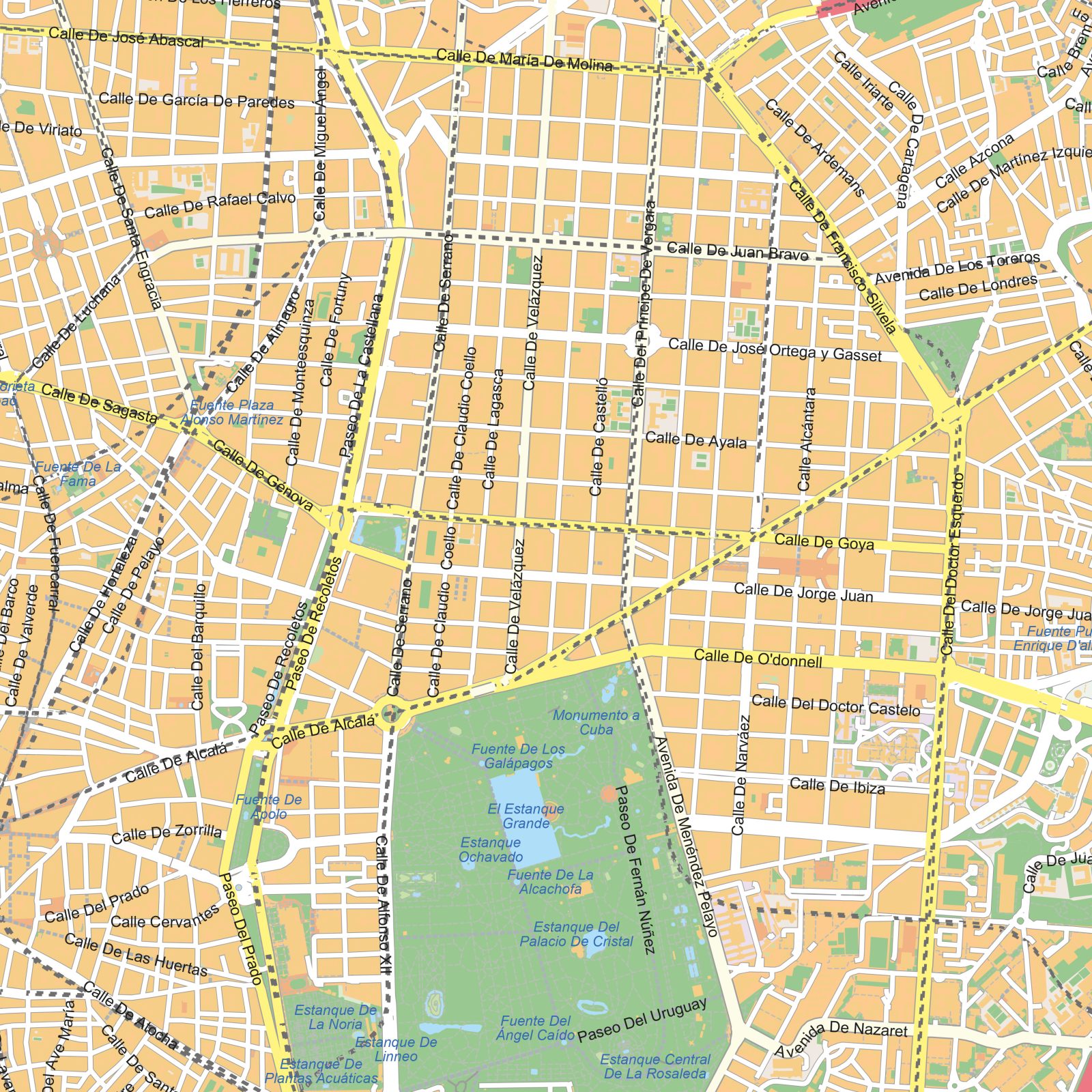 Kaart Madrid detail