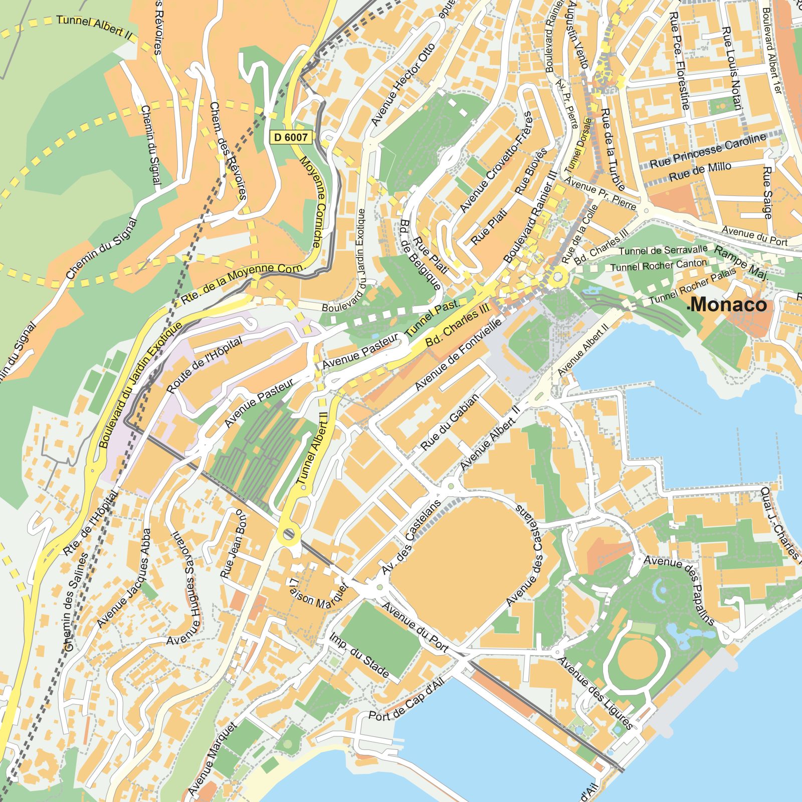 Kaart Monaco detail