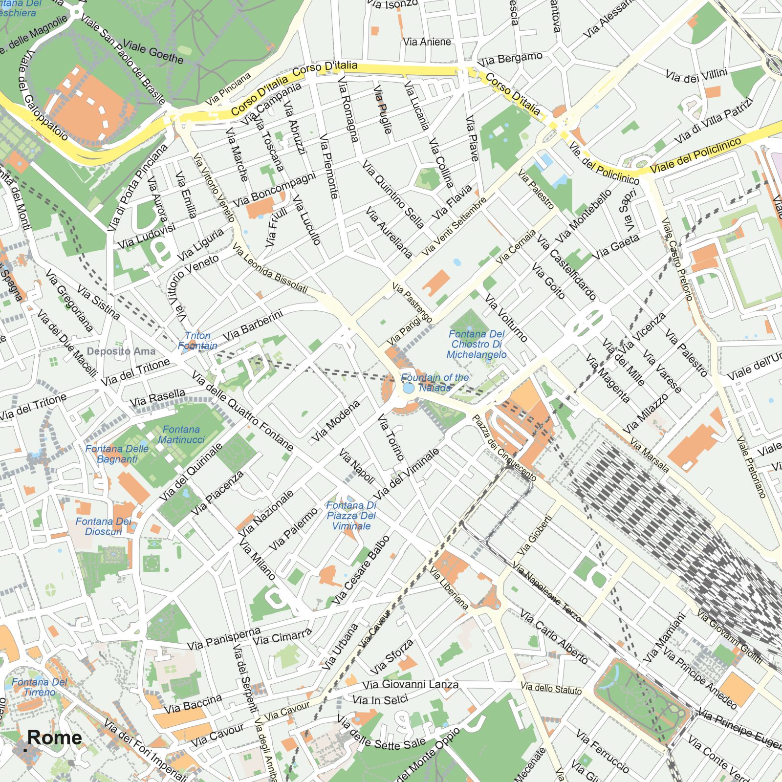 Kaart Rome detail