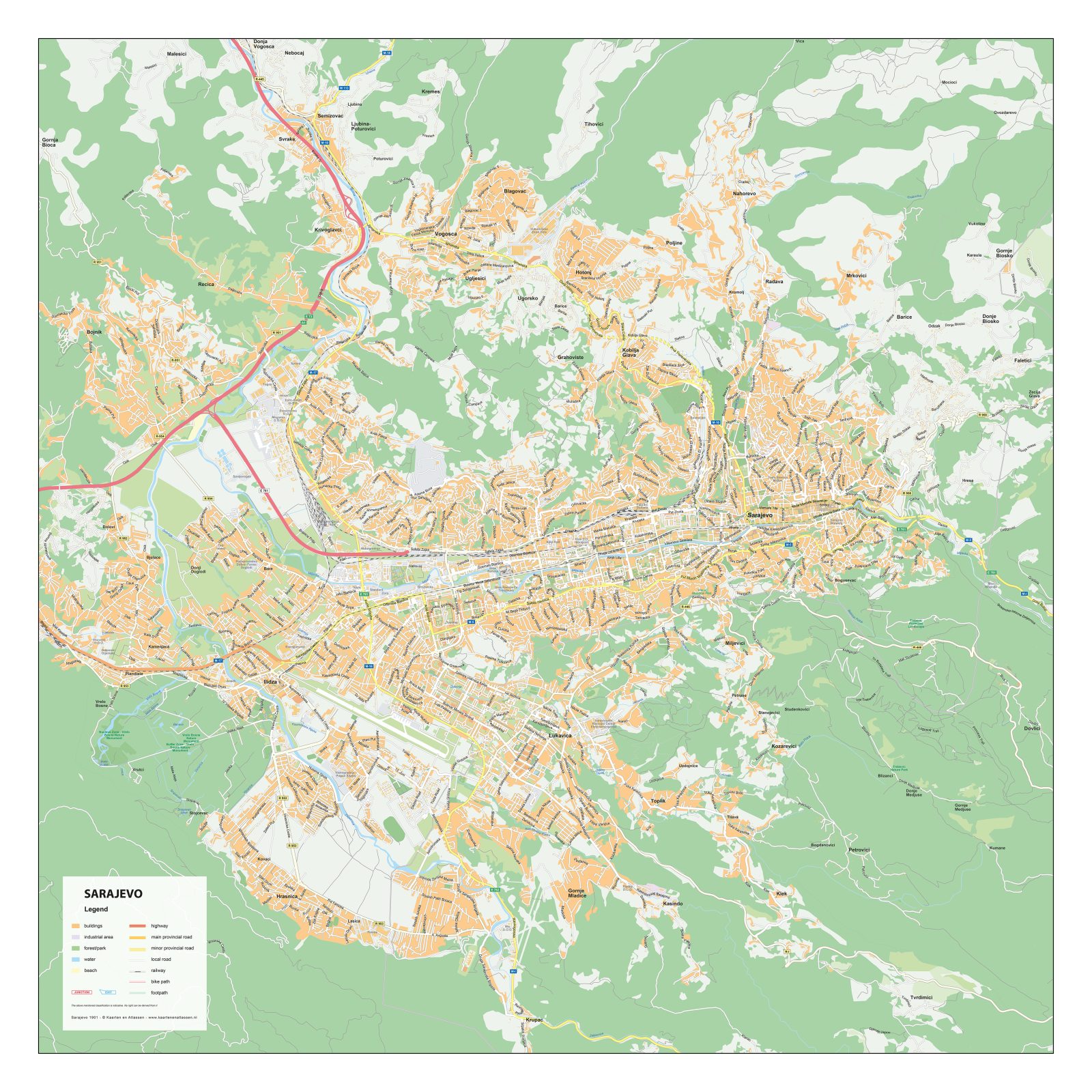 Kaart Sarajevo