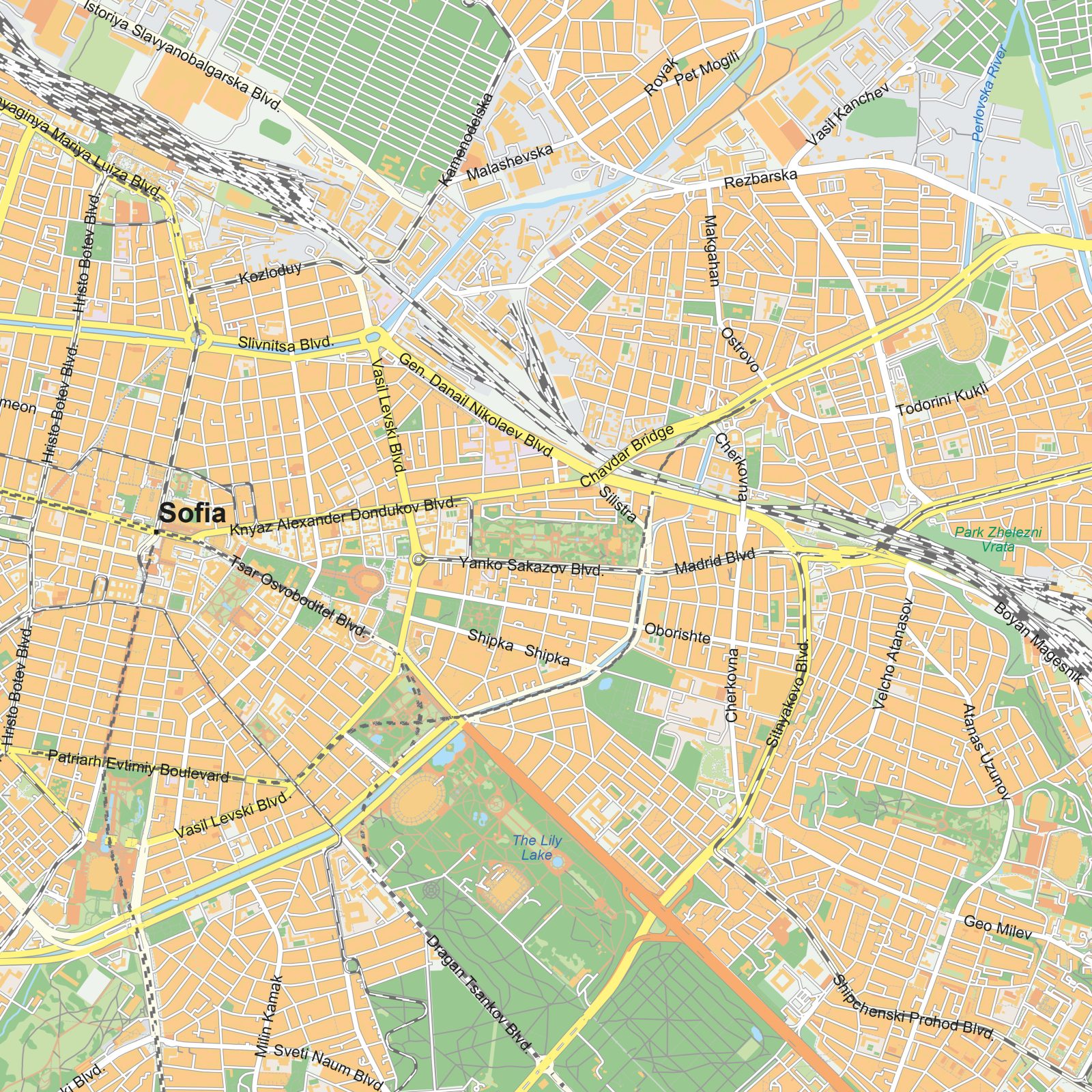Kaart Sofia detail