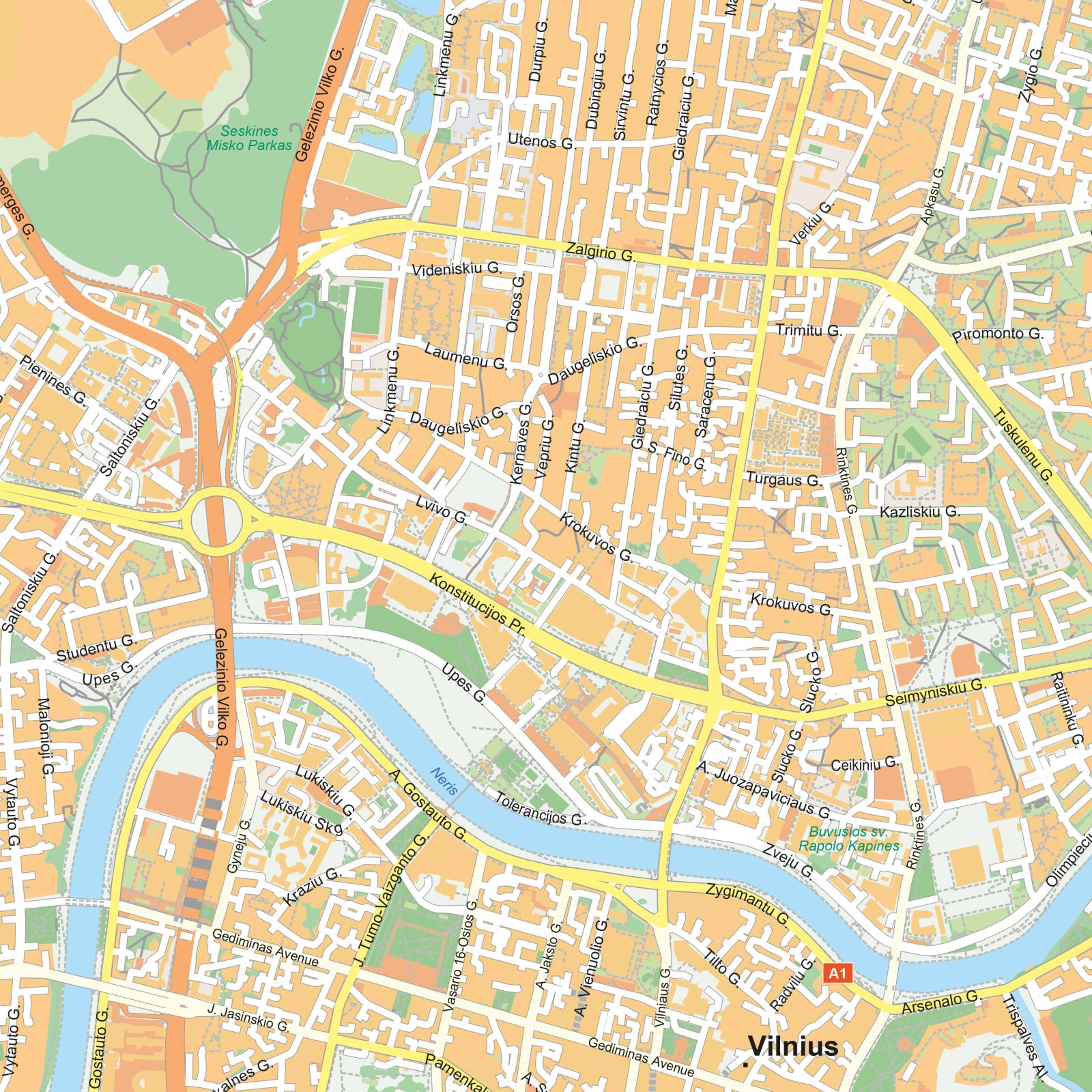 Kaart Vilnius detail
