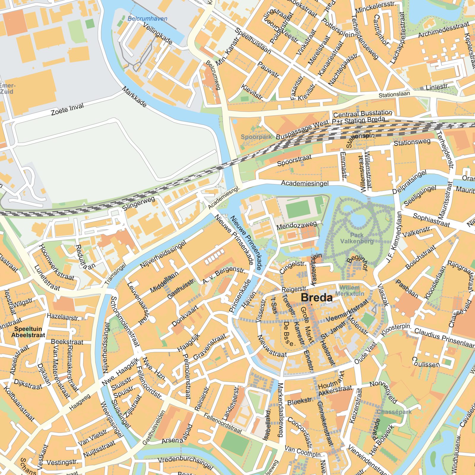Kaart Breda detail