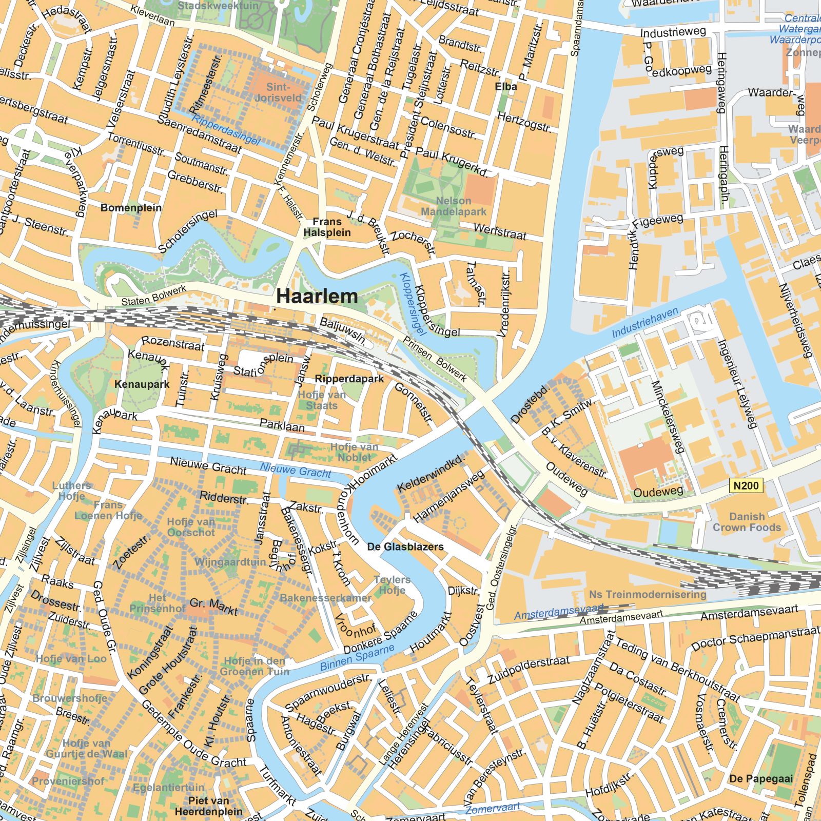 Kaart Haarlem detail