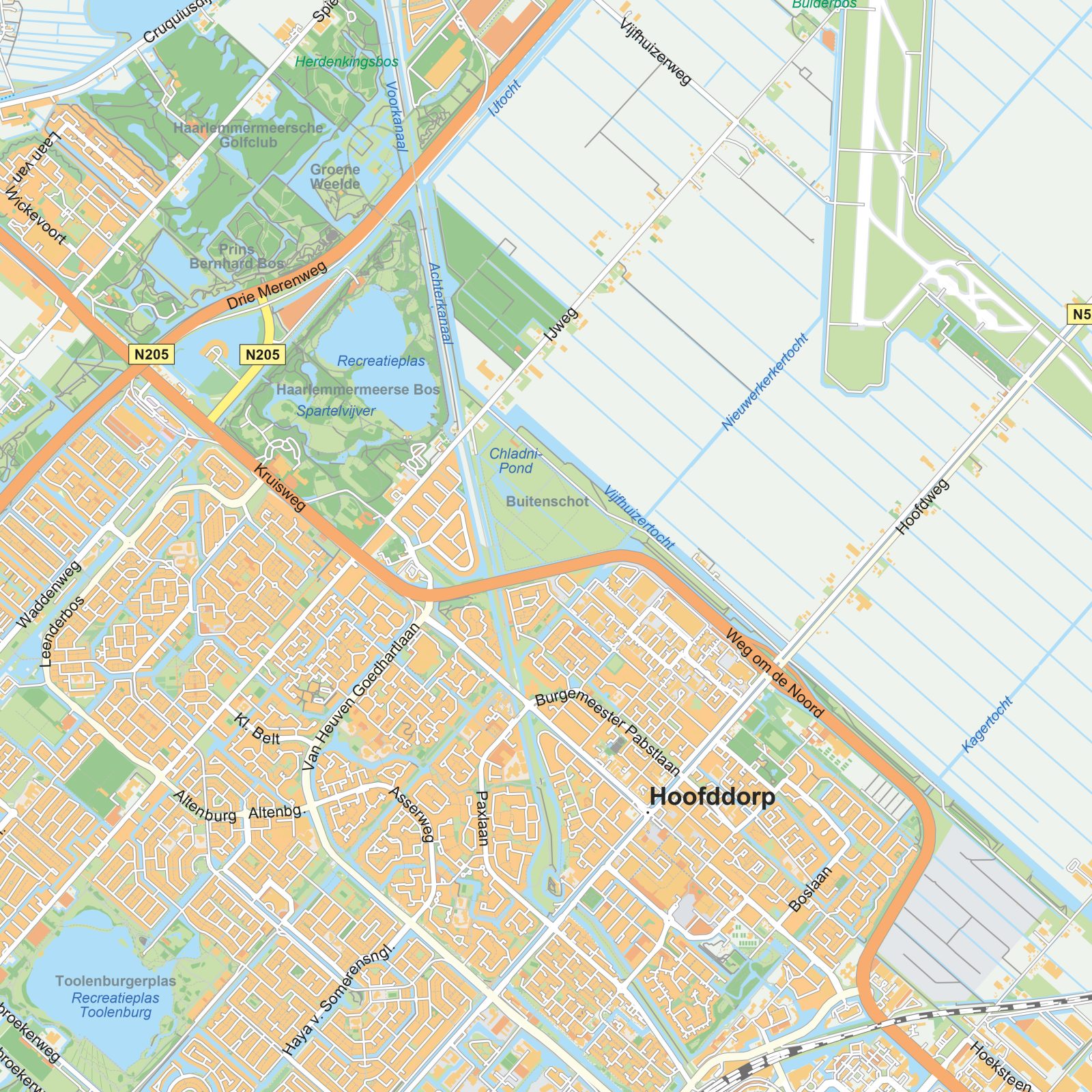 Kaart Haarlemmermeer detail