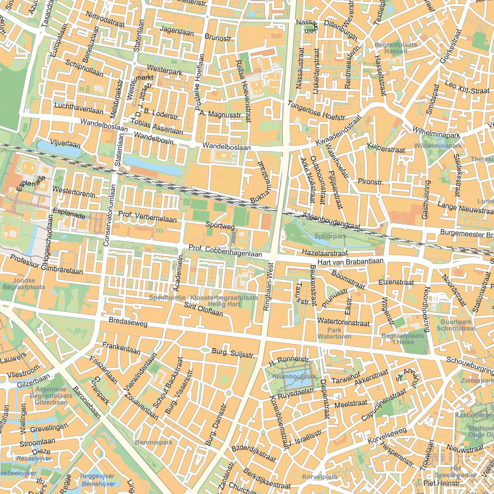 Kaart Tilburg detail
