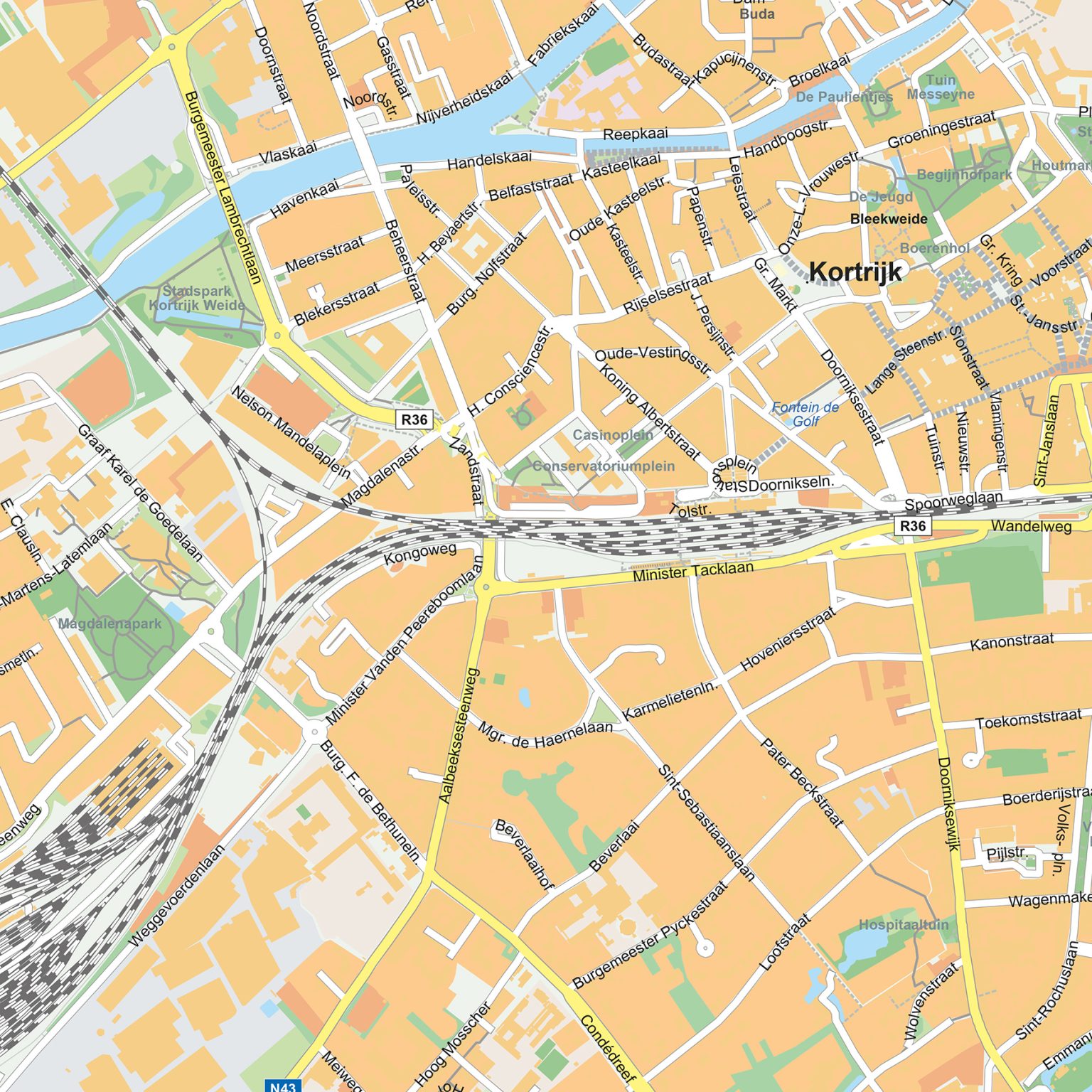 Straatnamenkaart Kortrijk Stadskaart 1863 Kaarten En Atlassen nl