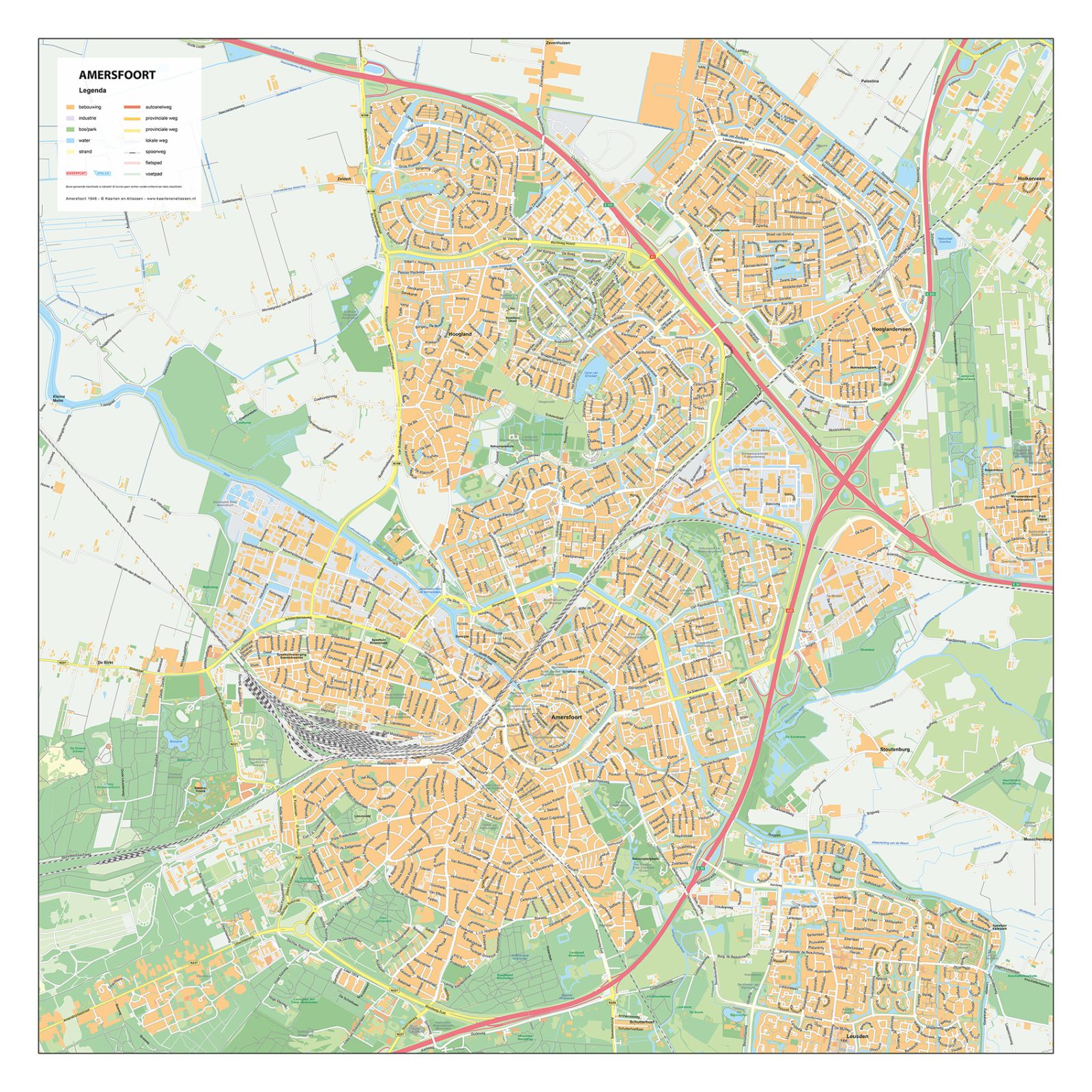 Stadsplattegrond Amersfoort Gedetailleerde Kaart