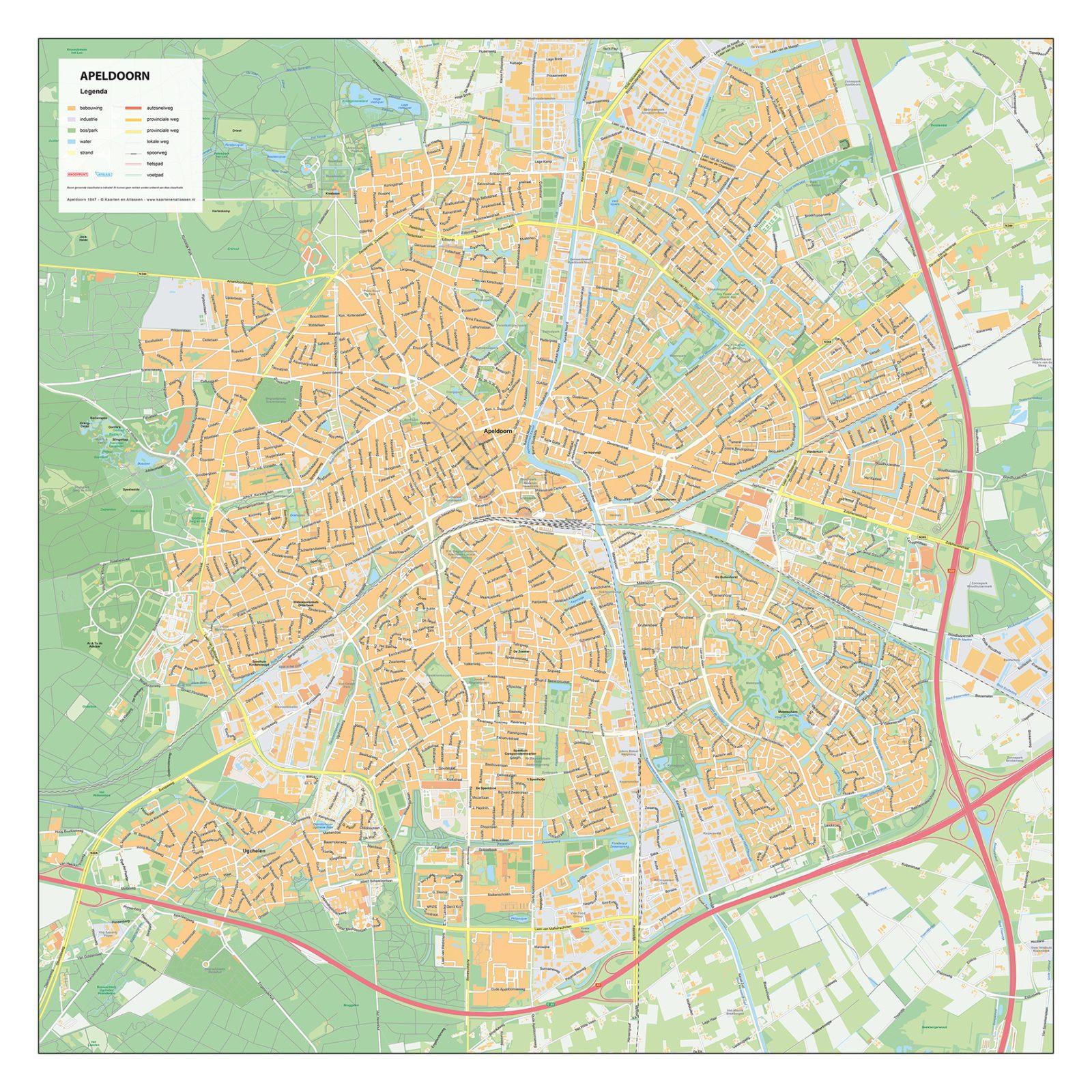 Stadsplattegrond Apeldoorn Gedetailleerde Kaart