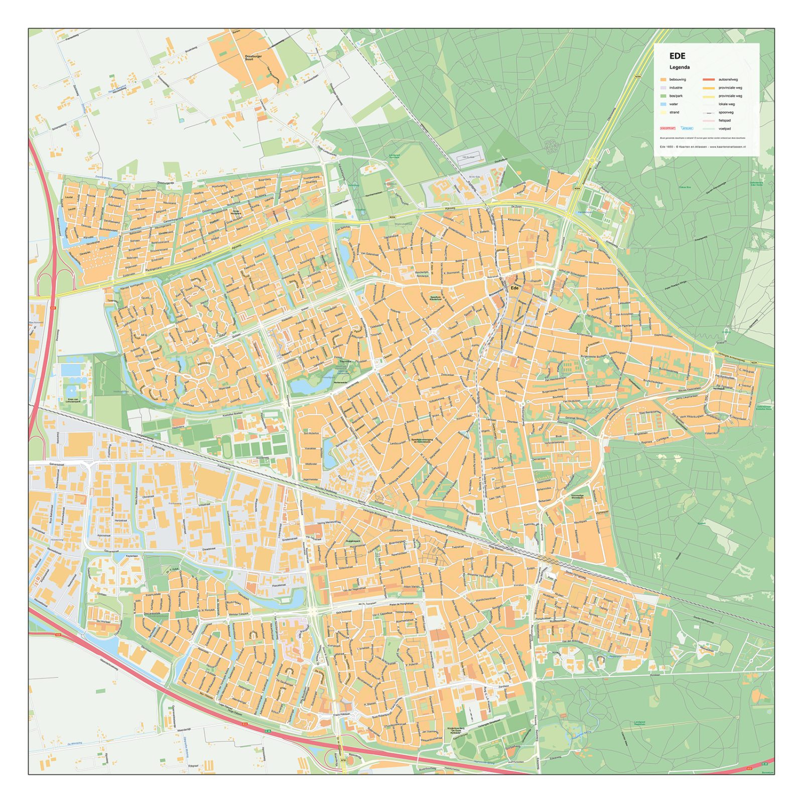 Stadsplattegrond Ede Gedetailleerde Kaart