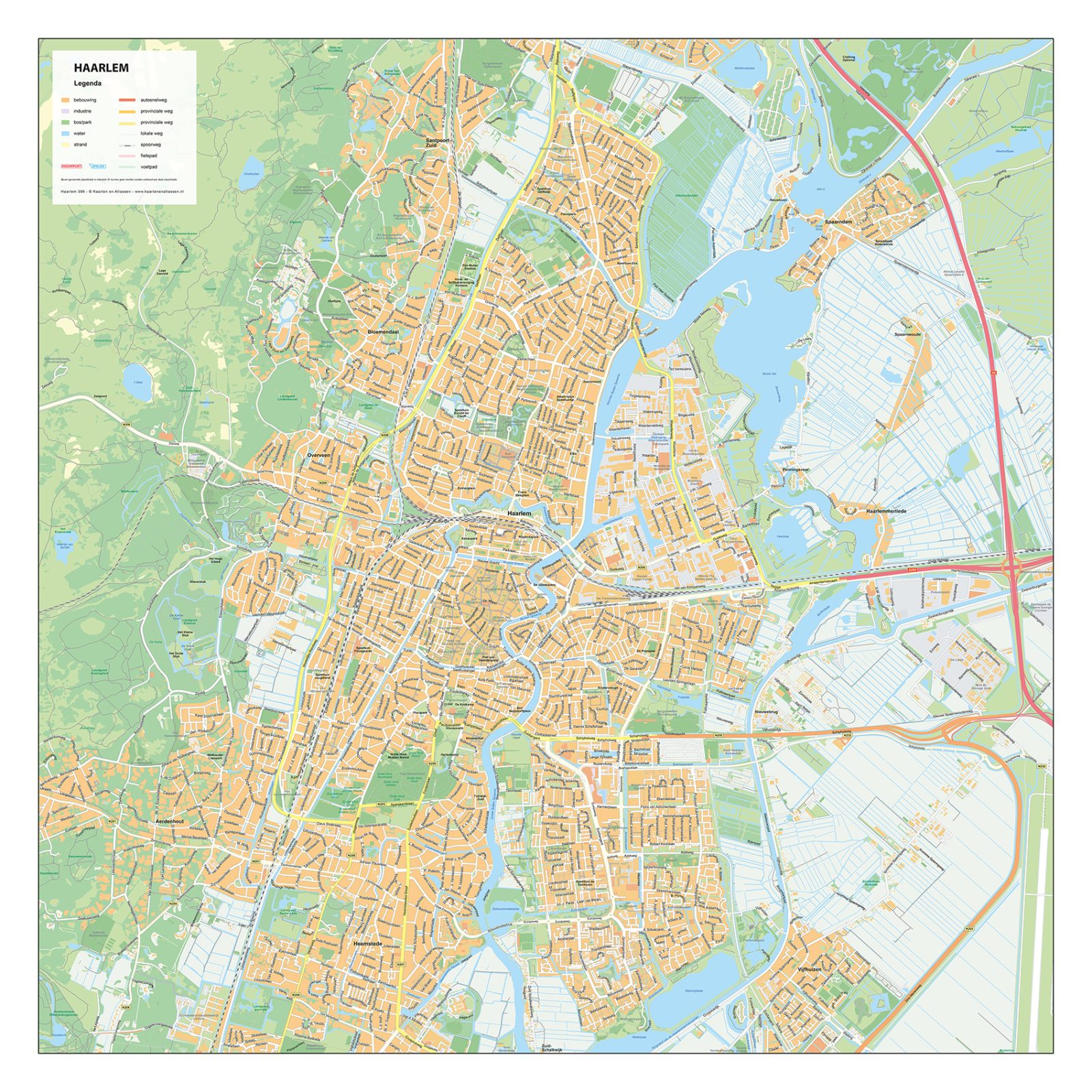Stadsplattegrond Haarlem Gedetailleerde Kaart