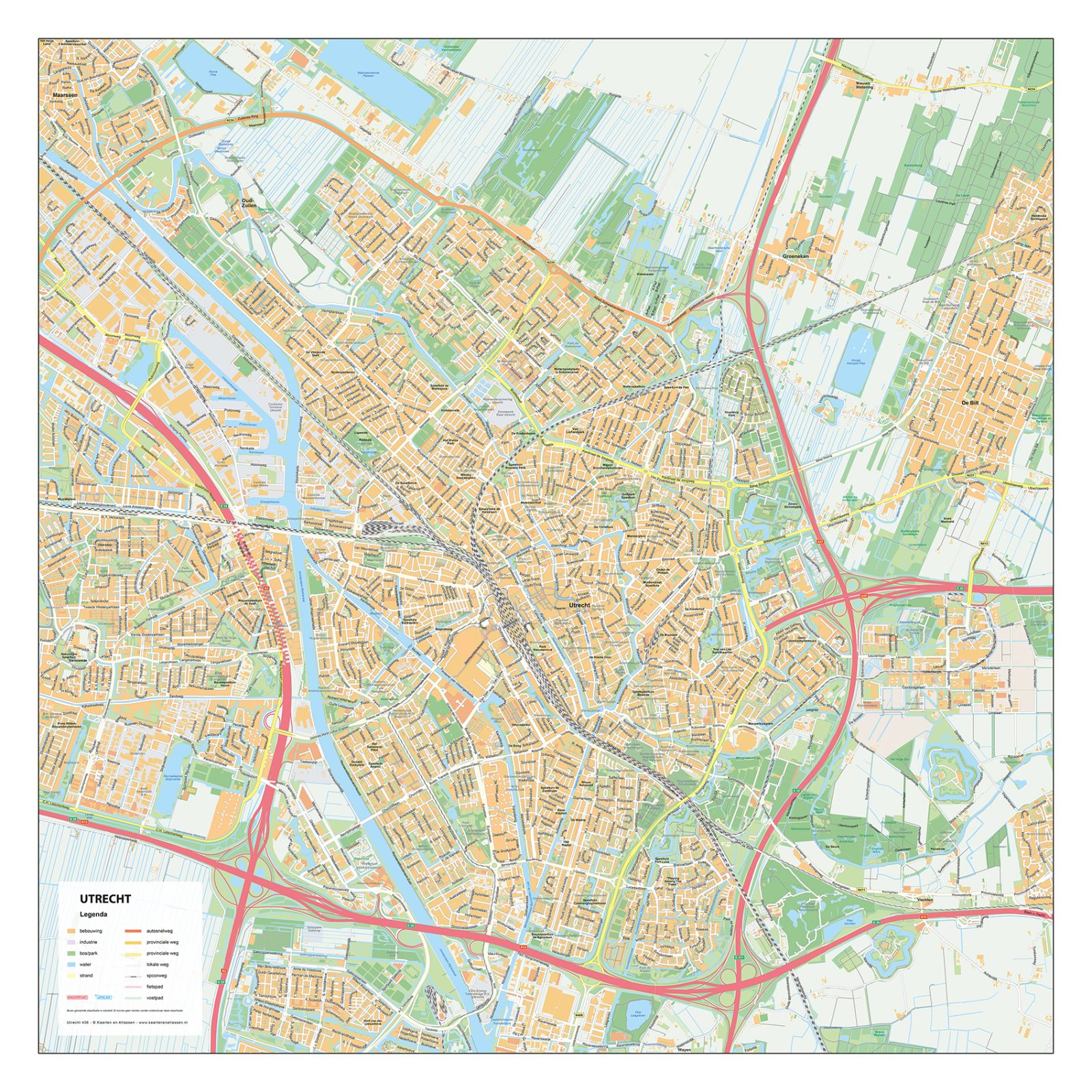Stadsplattegrond Tilburg Gedetailleerde Kaart
