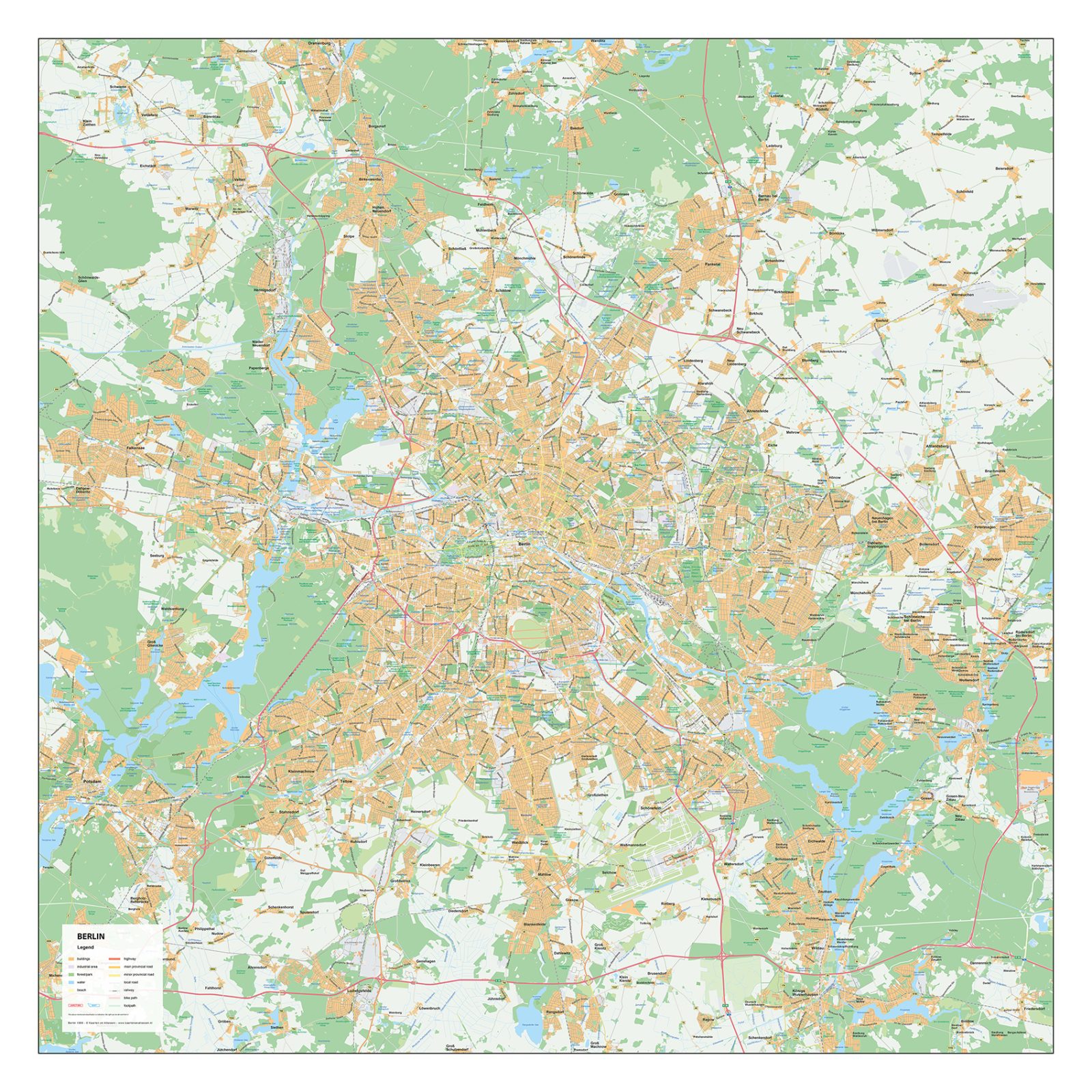 Stadsplattegrond Groot Berlijn / Berlin Straatnamenkaart