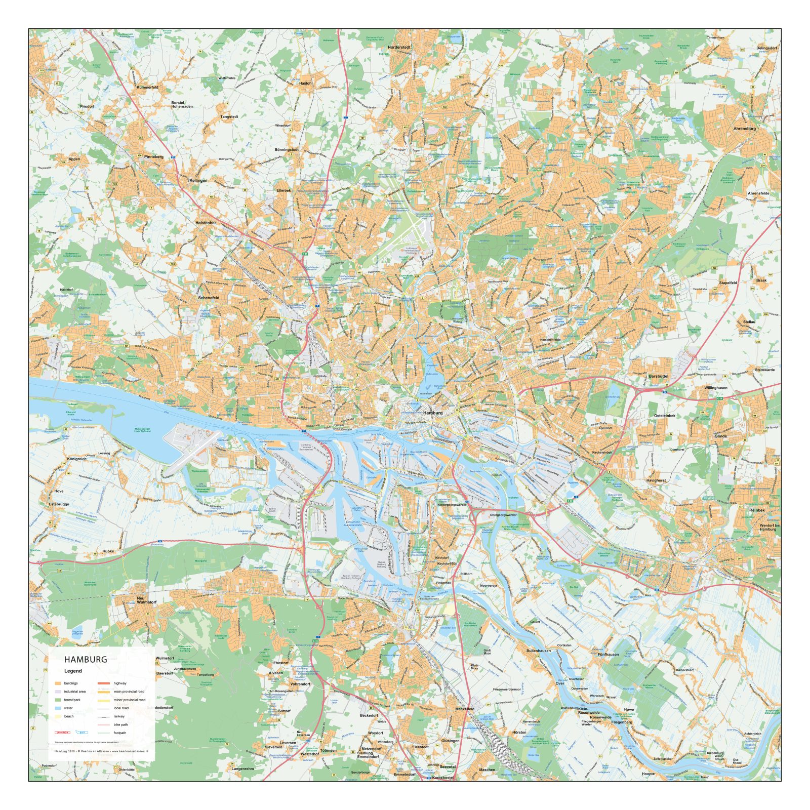 Kaart Hamburg