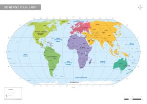Equal Earth Wereldkaart continenten 1934