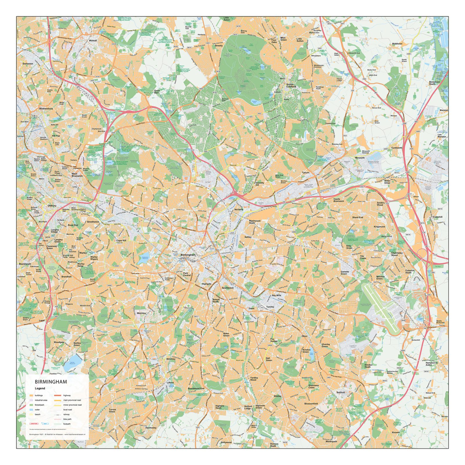 Stadskaart Birmingham Citymap Stadsplattegrond