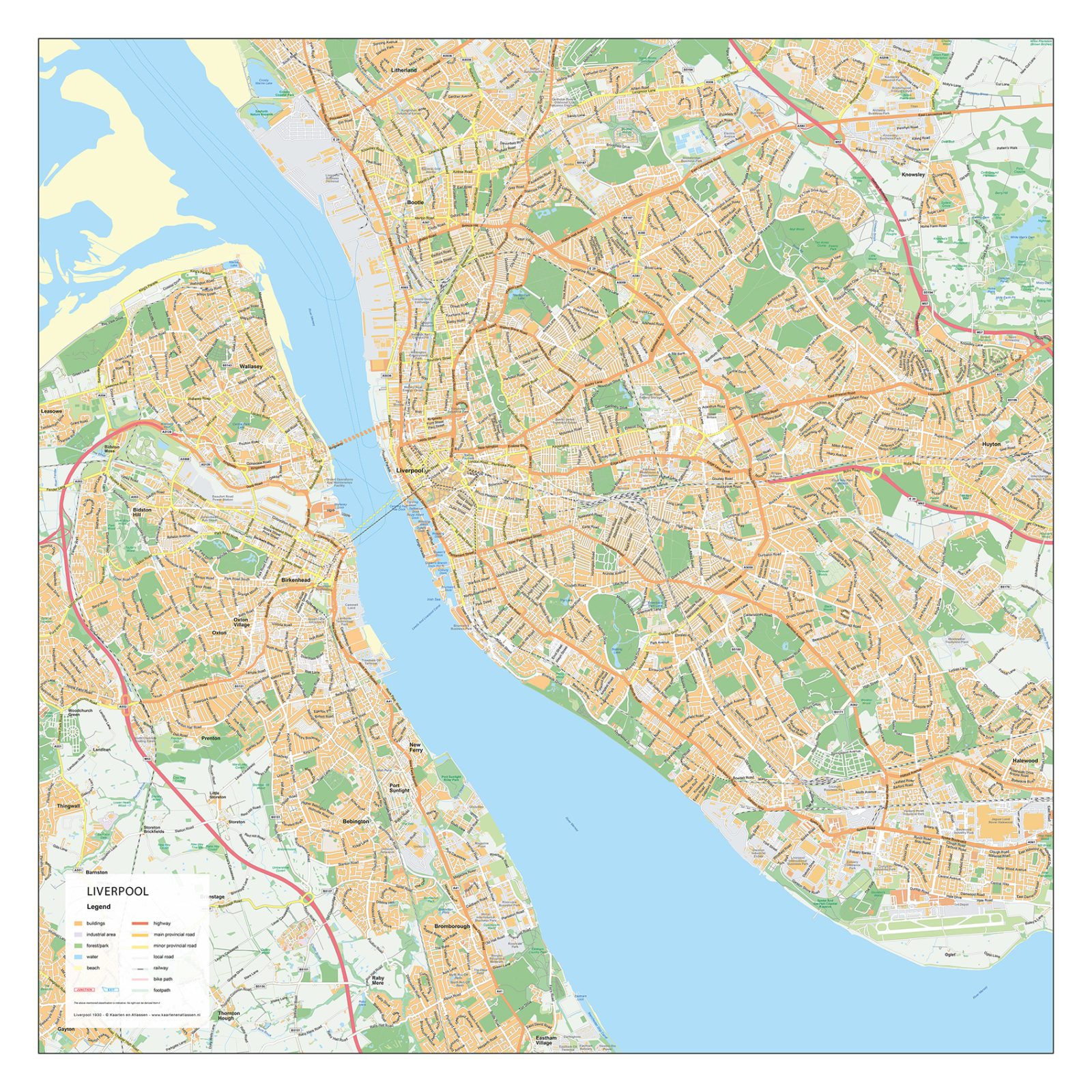 Stadskaart Liverpool Citymap Stadsplattegrond