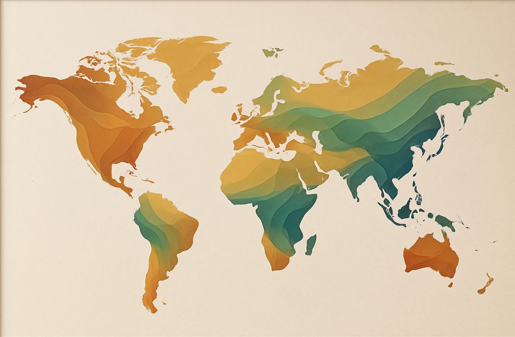 Artistieke wereldkaart contemporary art