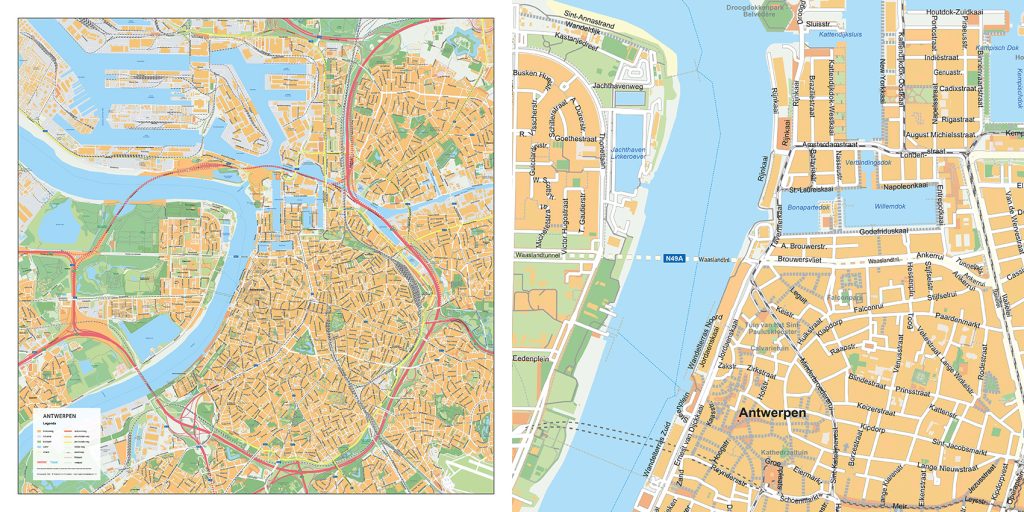 Nieuwe stadsplattegronden van Nederland en België