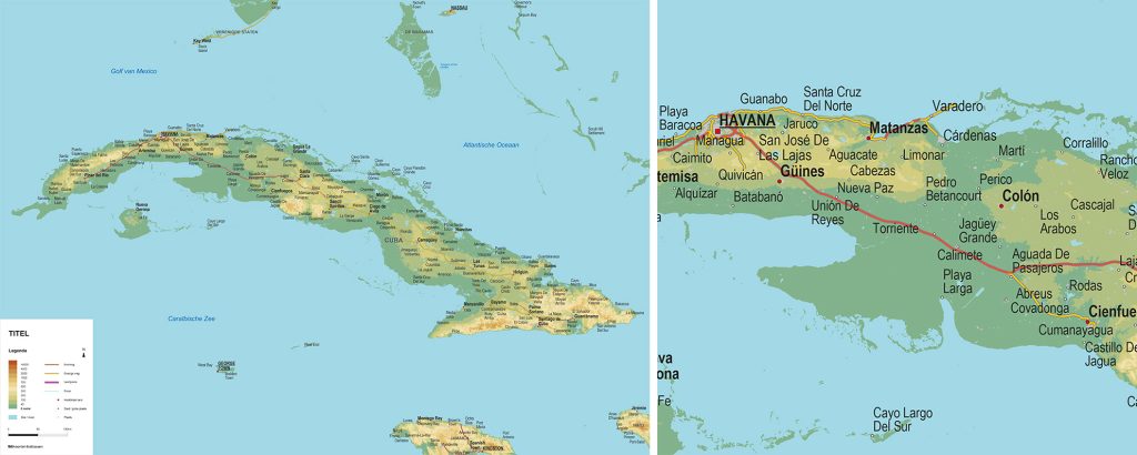 Venezuela, Columbia, Cuba, Groenland en Nicaragua
