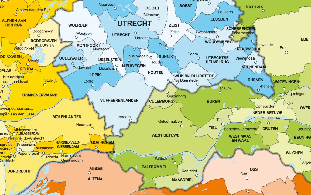 Gemeentekaarten overzicht, Kaart 306 Nederland provinciekleuren uitsnede