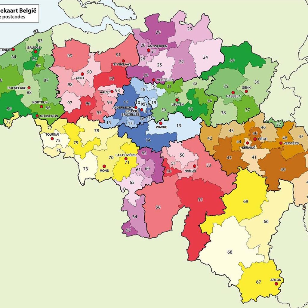 Postcodekaarten België