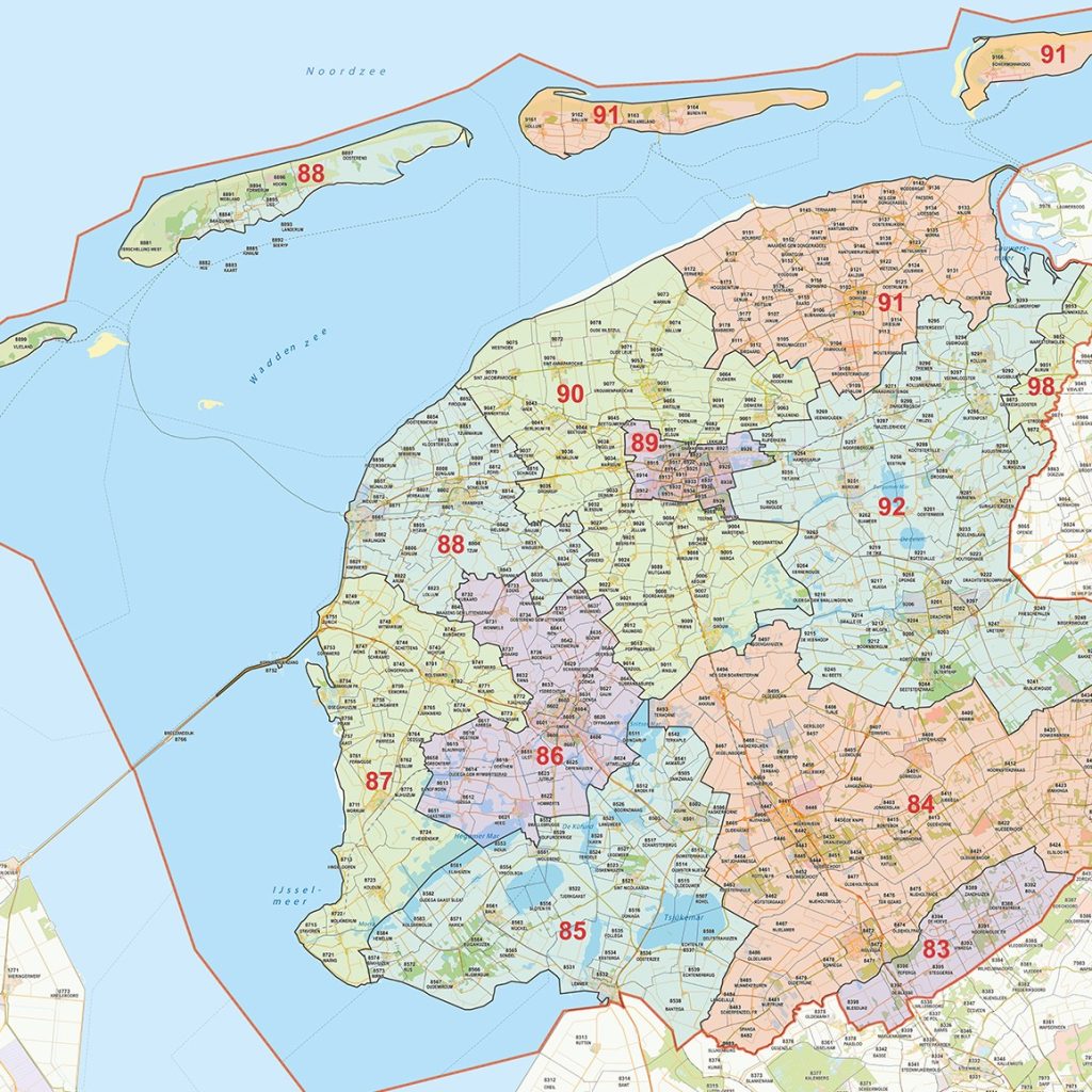 Postcodekaarten Provincies
