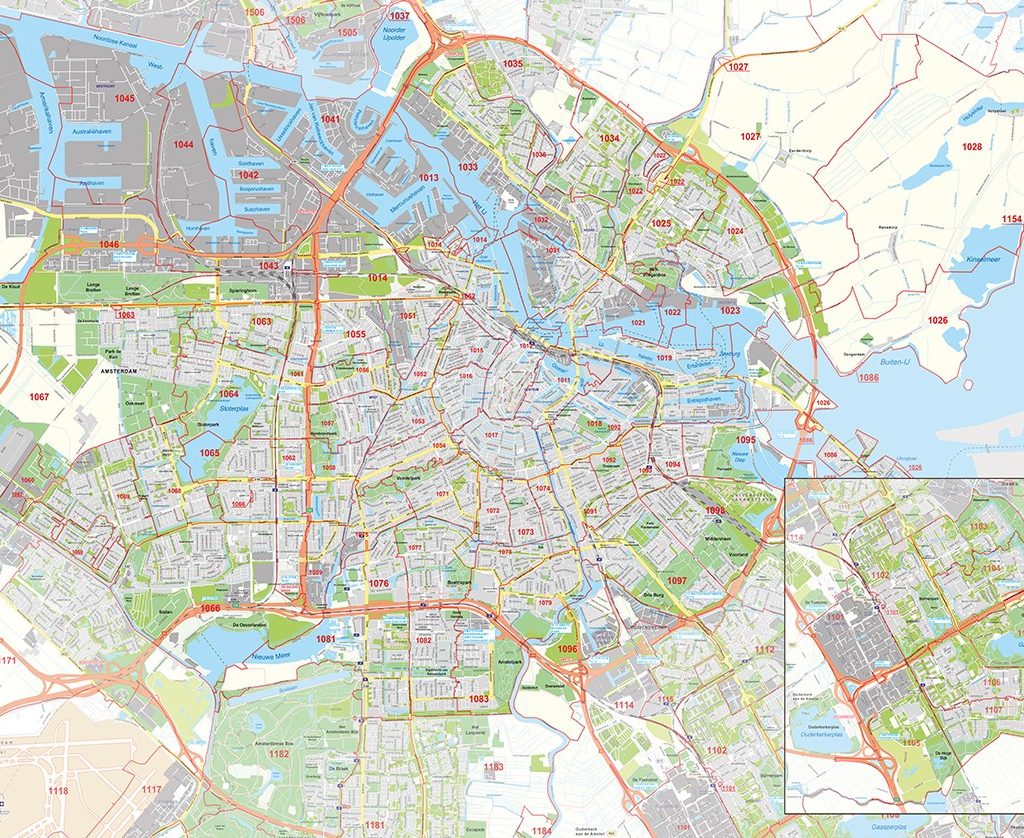 Postcodekaarten steden