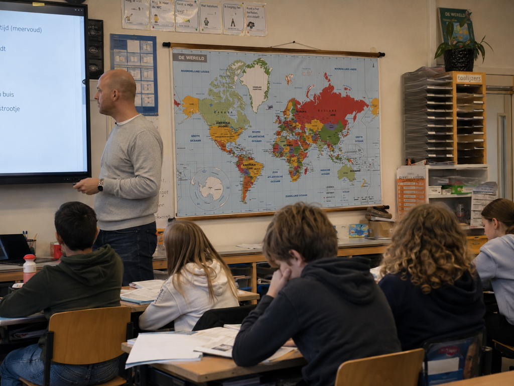 Wereldkaart in klas -kaart 1535