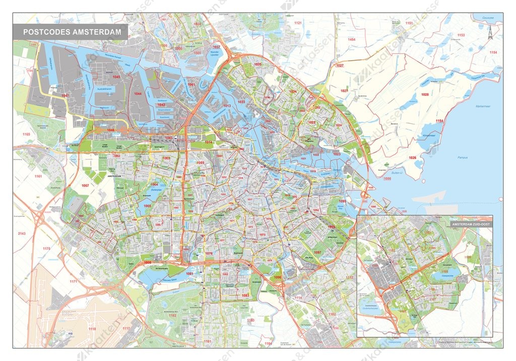 Amsterdam Postcodekaart 99 - Kaarten en Atlassen.nl