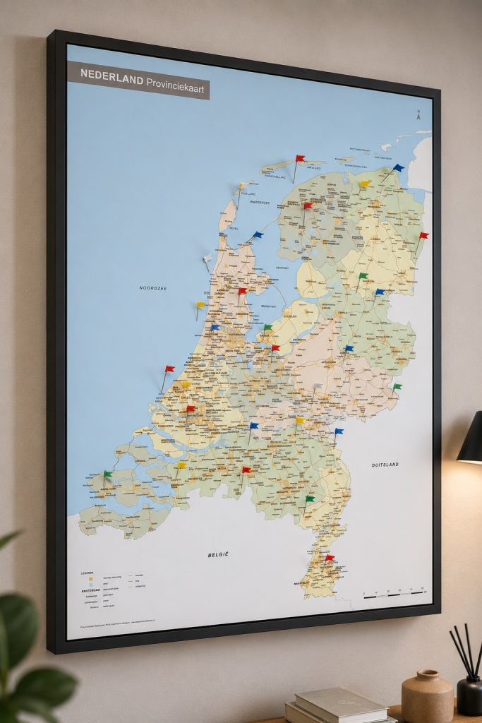 Ingelijste beprikbare kaart Nederland 533