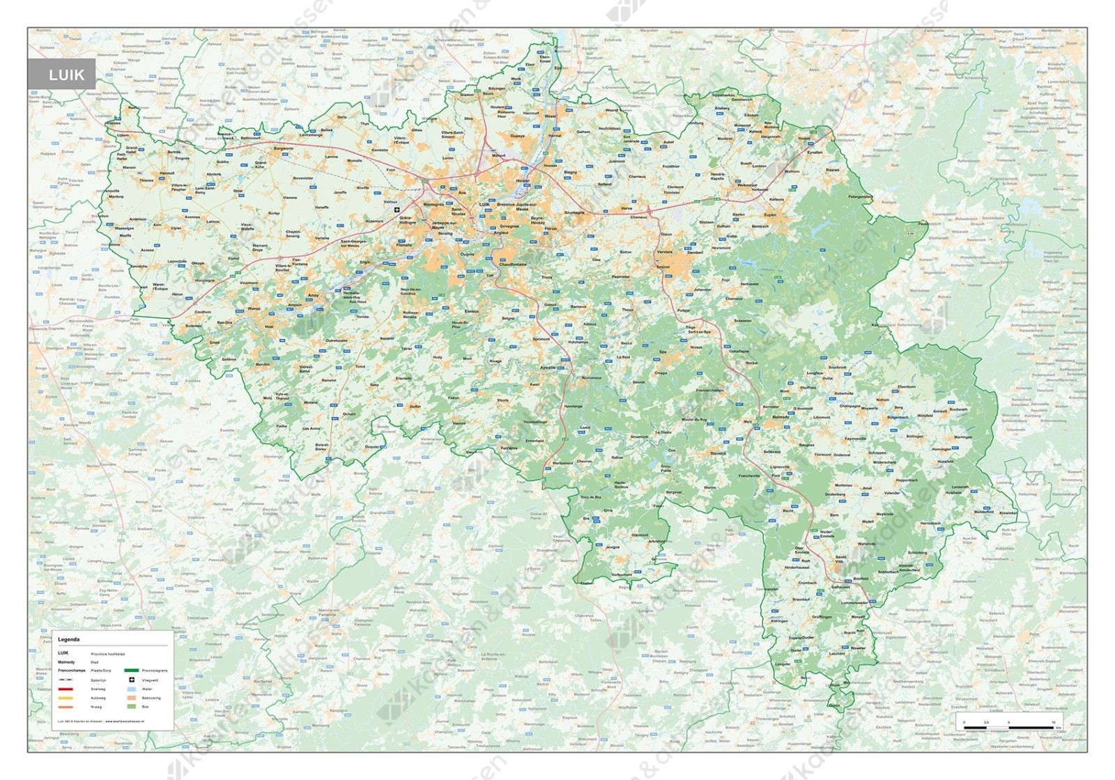 Provinciekaart Luik Natuurkundig 366